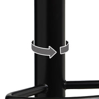 Taburete de piel natural negro giratorio y elevable