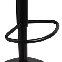 Taburete de piel natural negro giratorio y elevable