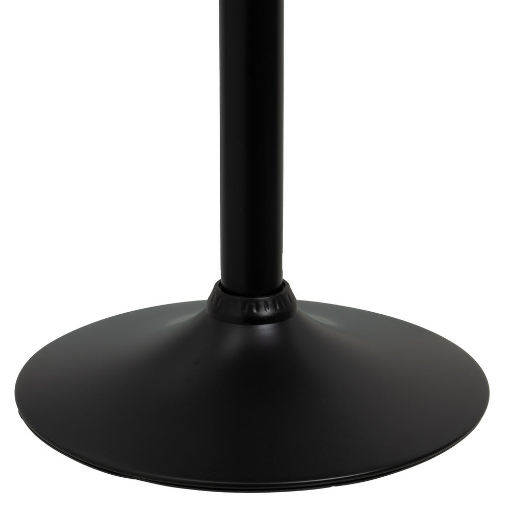 Taburete de piel natural negro giratorio y elevable