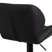 Taburete de piel natural negro giratorio y elevable