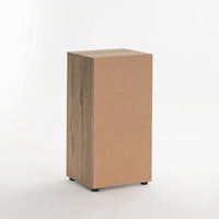 Mesita de noche cubo 1 puerta de MDF color natural de 60x30x29 cm