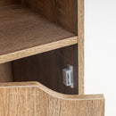 Mesita de noche cubo 1 puerta de MDF color natural de 60x30x29 cm