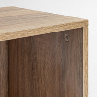 Mesita de noche cubo 1 puerta de MDF color natural de 60x30x29 cm