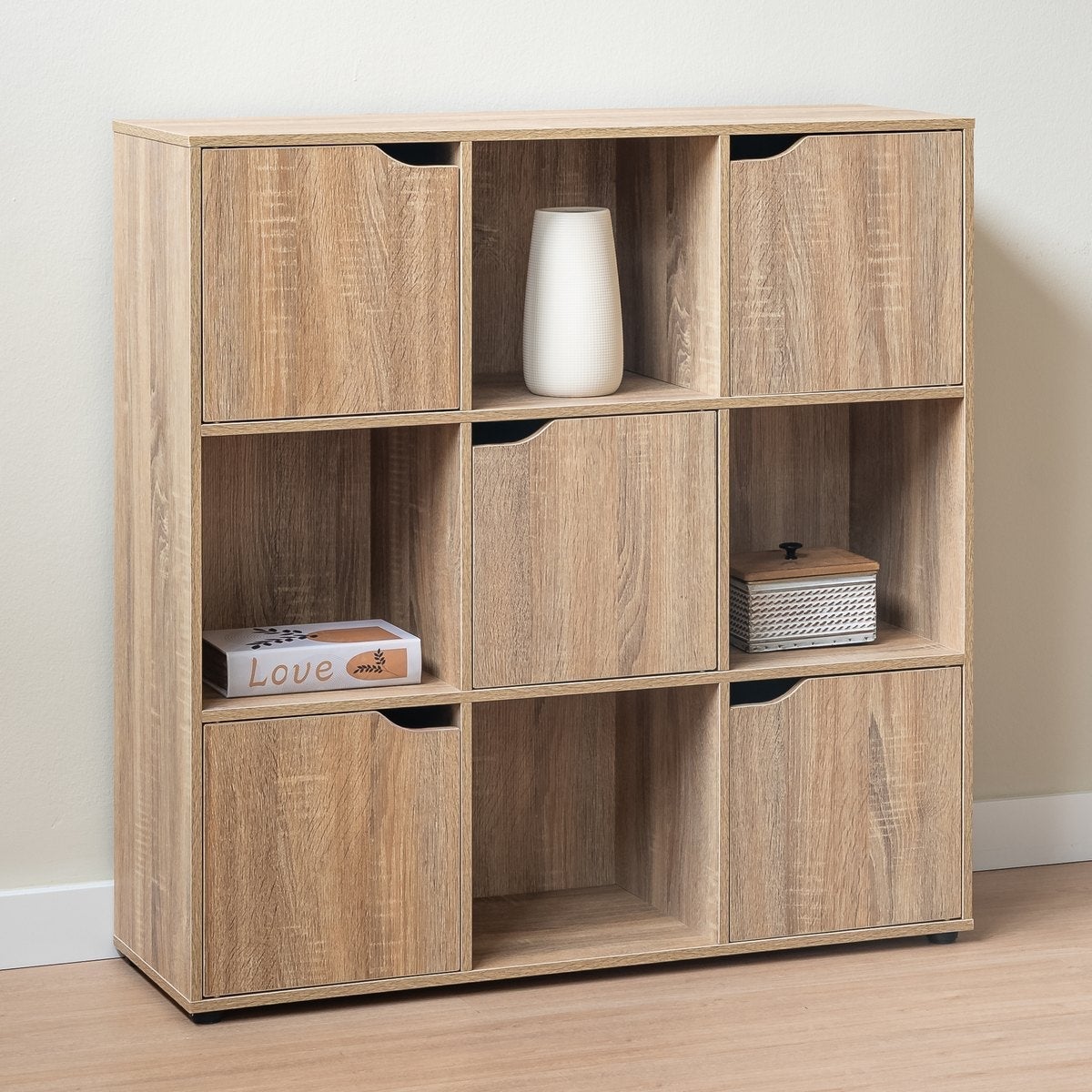 Estantería Cubo con puerta natural de 90x90 cm