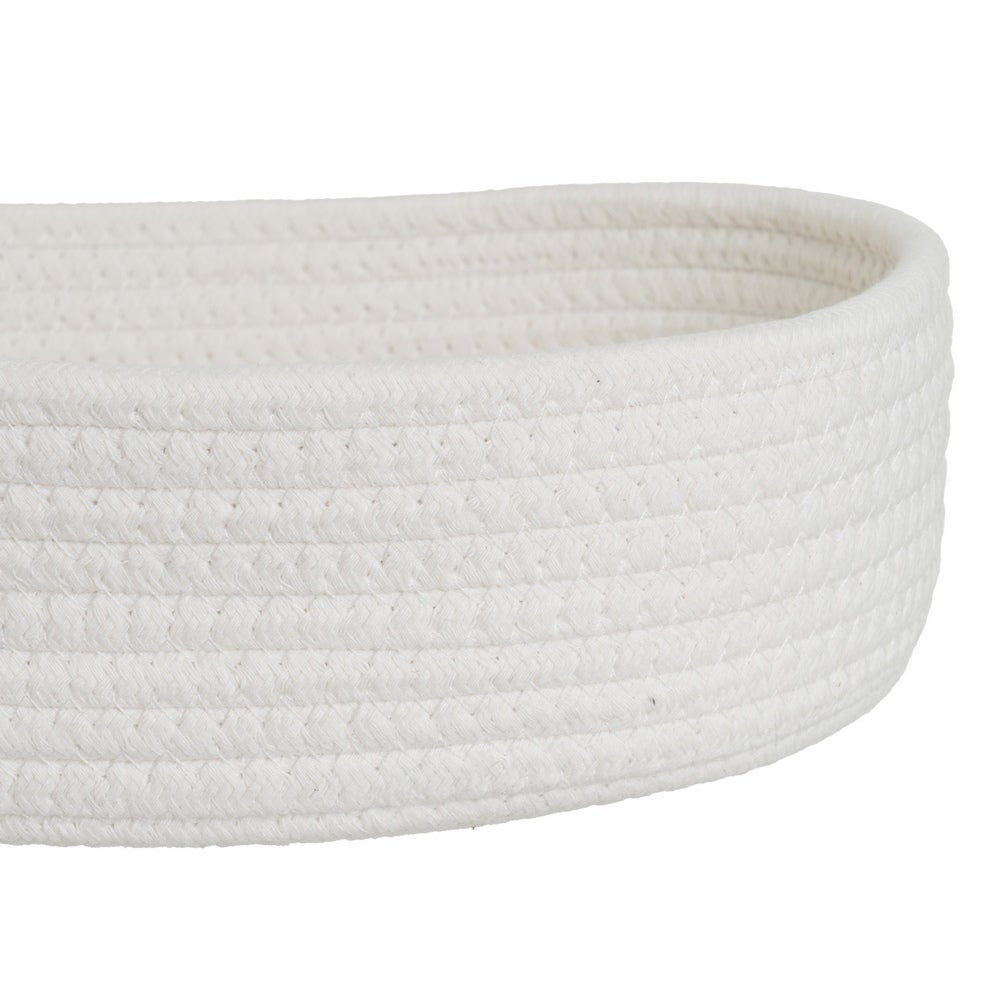 Set de 3 Cestas de Cuerda Blancas de 30x20x9 cm