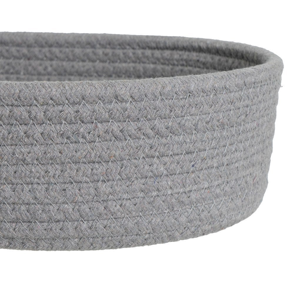 Set de 3 Cestas de Cuerda Grises de 30x20x9 cm