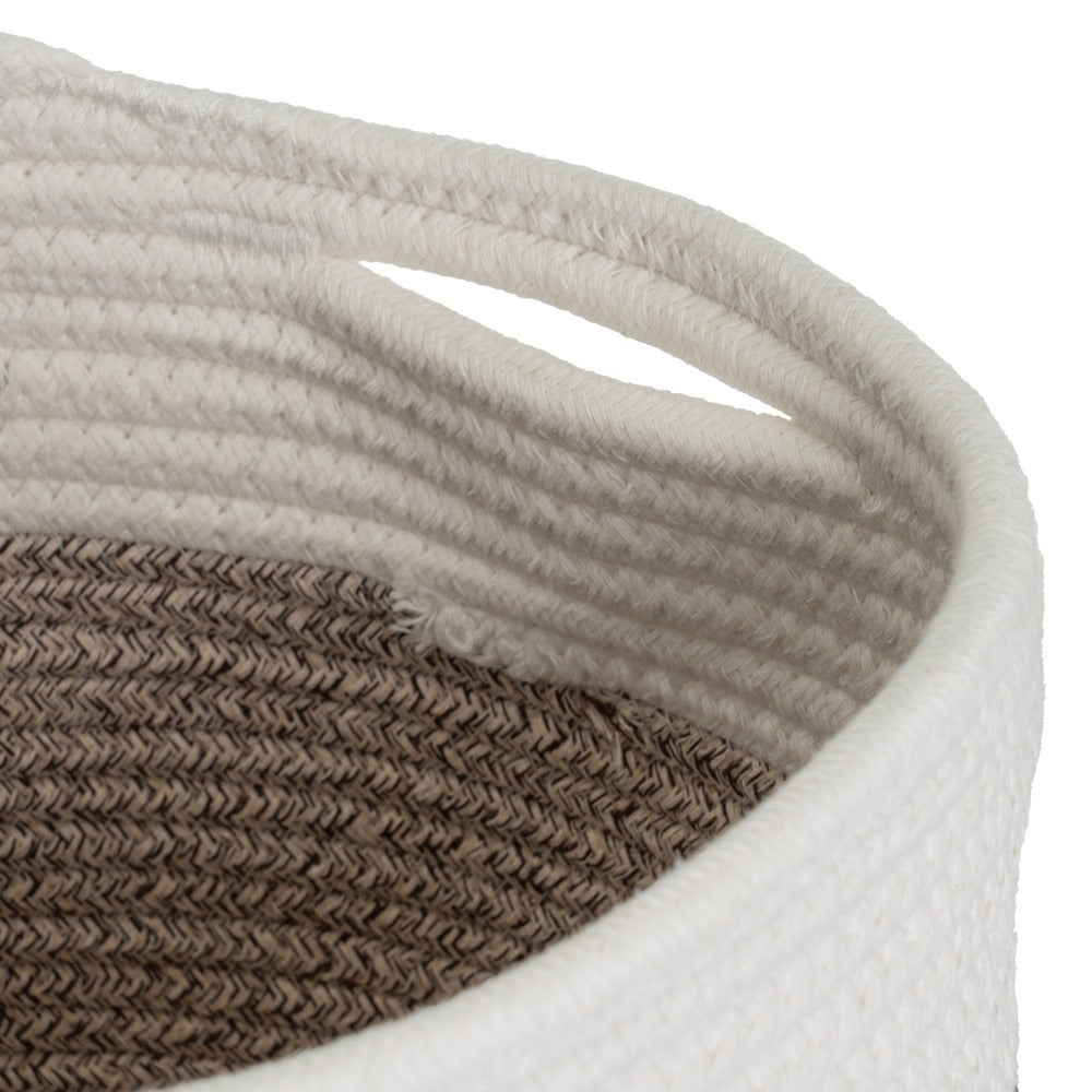 Set de 3 Cestas de Cuerda Grises Cuadradas 30x30x30 cm