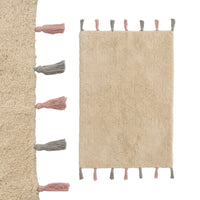 Alfombra de Algodon Beige Lavable 90x60 cm