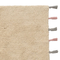 Alfombra de Algodon Beige Lavable 90x60 cm