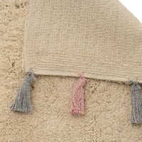 Alfombra de Algodon Beige Lavable 90x60 cm