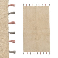 Alfombra de Algodon Beige Lavable 150x90 cm