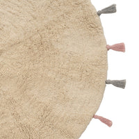Alfombra de Algodon Beige Lavable 90x90 cm