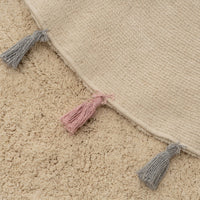 Alfombra de Algodon Beige Lavable 90x90 cm