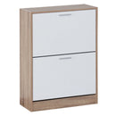 Zapatero  de 2 puertas color natural y blanco