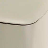 Papelera cuadrada de pedal beige de 20 litros