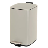Papelera cuadrada de pedal beige de 20 litros