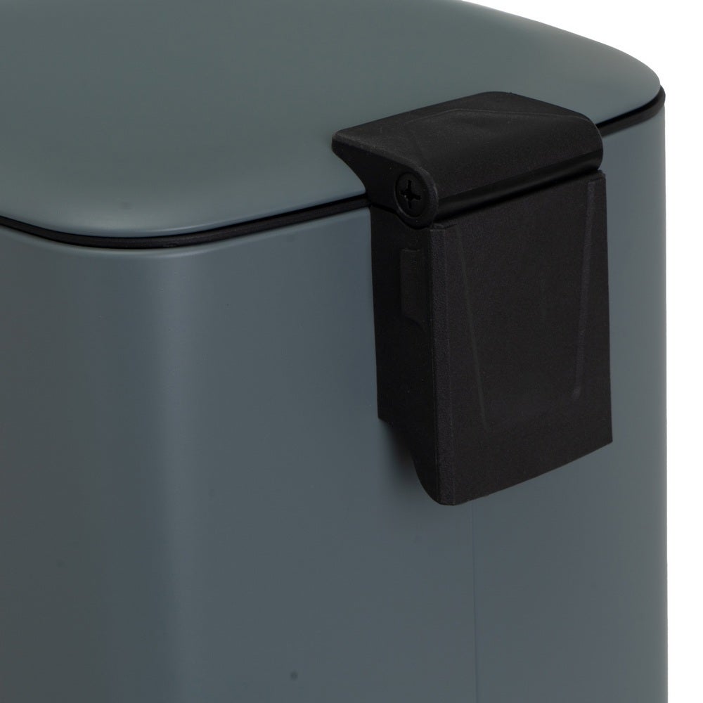 Papelera cuadrada de pedal gris de 20 litros