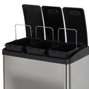 Papelera de reciclaje de 3x8 litros de acero inoxidable