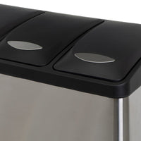 Papelera de reciclaje de 3x8 litros de acero inoxidable