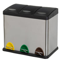 Papelera de reciclaje de 3x8 litros de acero inoxidable