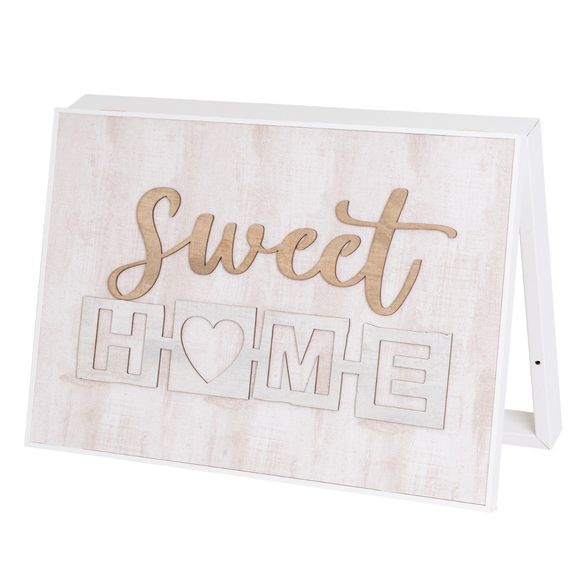 Tapa abatible para cuadro eléctrico con marco blanco y texto decorativo de 50x35x6 cm