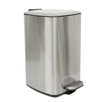 Papelera cuadrada de pedal metálica de 20 litros