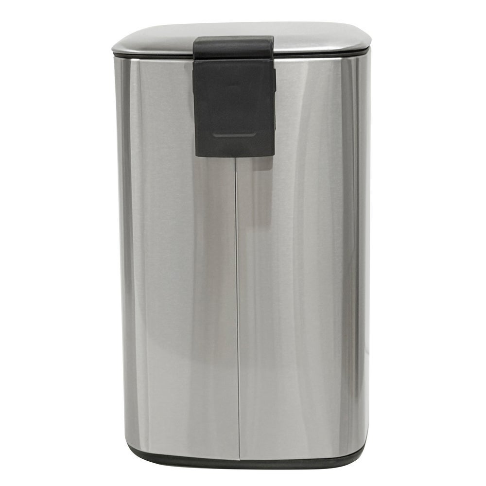 Papelera cuadrada de pedal metálica de 20 litros