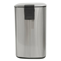 Papelera cuadrada de pedal metálica de 20 litros