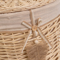 Set de 2 cestos y 4 cestas naturales