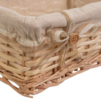 Set de 2 cestos y 4 cestas naturales