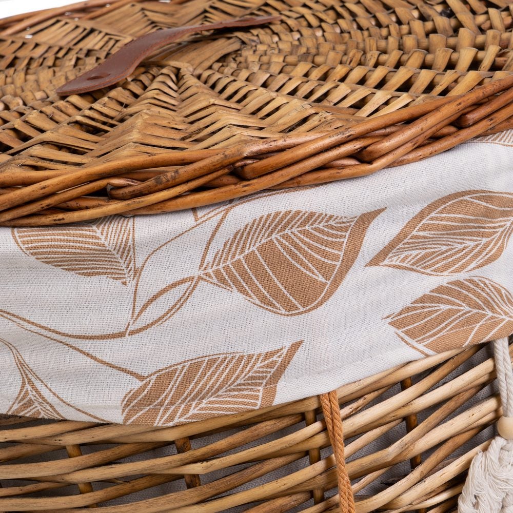 Juego de 2 cestos de ropa con tapa y 4 cestas de mimbre y tela en color oscuro