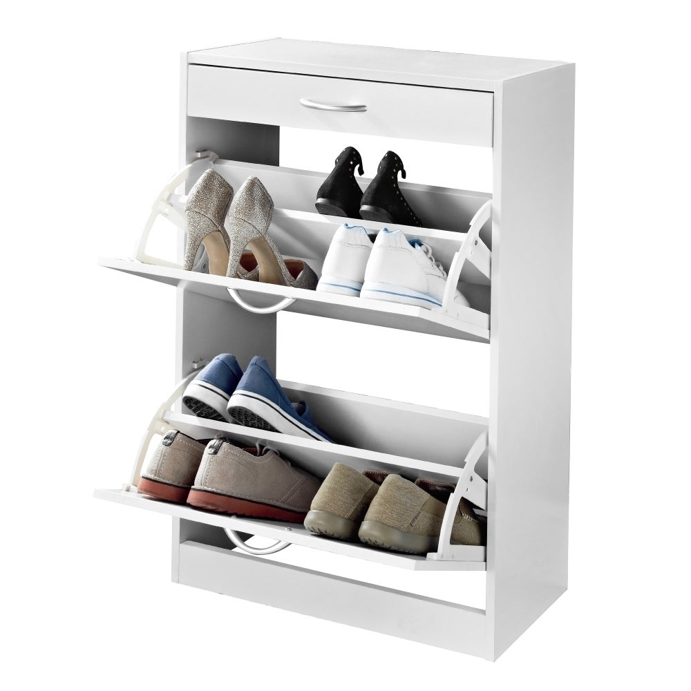 Zapatero de madera blanco