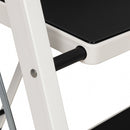 Escalera plegable de 4 peldaños antideslizantes de acero blanco de 156 cm