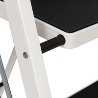 Escalera plegable de 4 peldaños antideslizantes de acero blanco de 156 cm