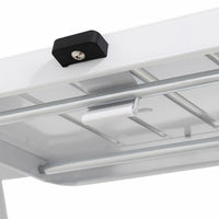 Escalera plegable de 4 peldaños antideslizantes de acero blanco de 156 cm