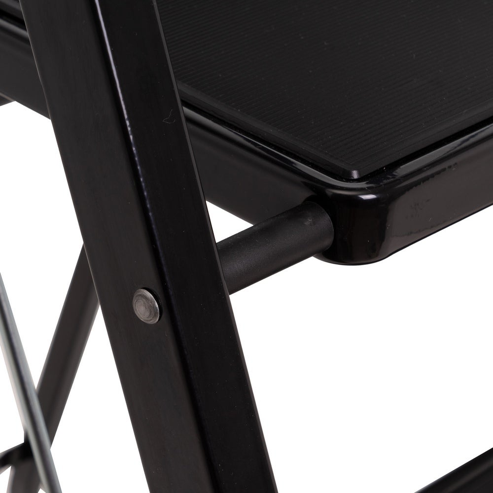 Escalera plegable de 2 peldaños antideslizantes de acero negro de 82 cm