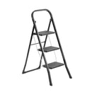 Escalera plegable de 3 peldaños antideslizantes de acero negro de 105 cm