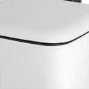 Papelera 30 Litros de Metal Blanco, Cubo Interior Extraíble