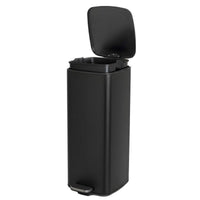 Papelera 30 Litros de Metal Negro, Cubo Interior Extraíble