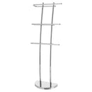 Toallero plateado de metal cromado con 3 brazos