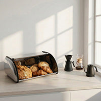Panera de acero inoxidable plateada de 24x35x15 cm