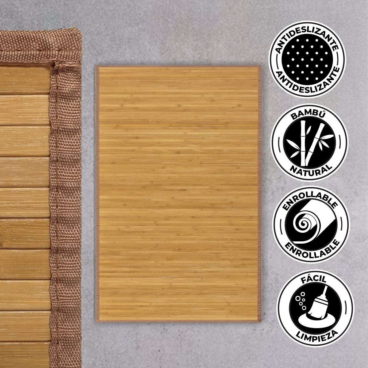 Alfombra de bambú pasillera marrón