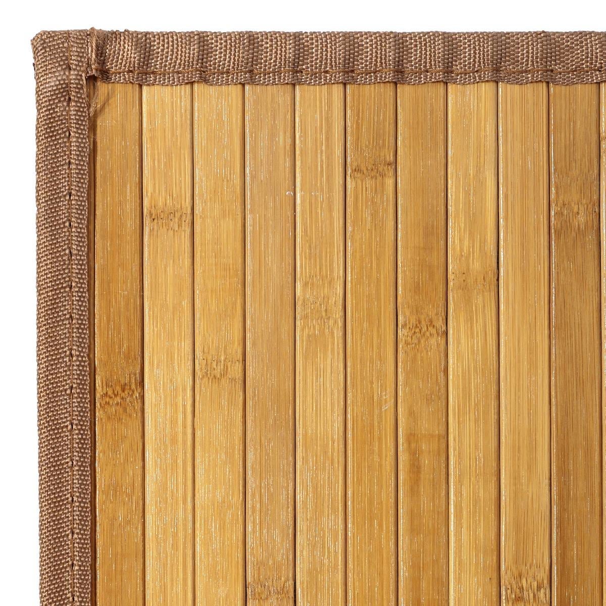 Alfombra para dormitorio de bambú marrón claro de 60x90 cm