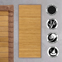 Alfombra pasillera de bambú marrón claro de 175x75 cm