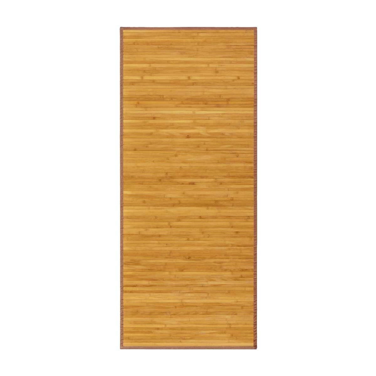 Alfombra pasillera de bambú marrón claro de 75x175 cm