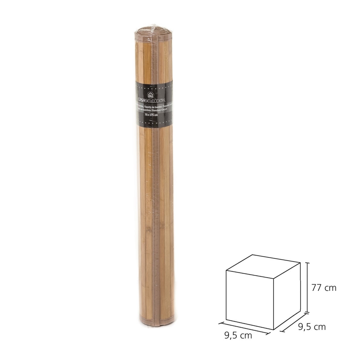 Alfombra pasillera de bambú marrón claro de 175x75 cm