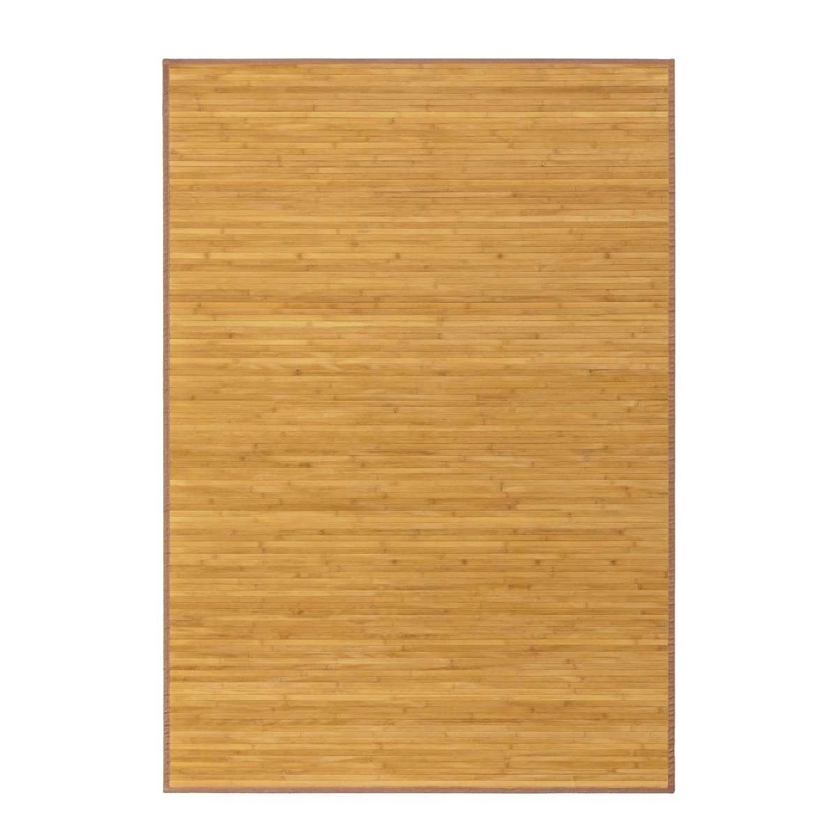Alfombra para salón de bambú marrón claro de 140x200 cm