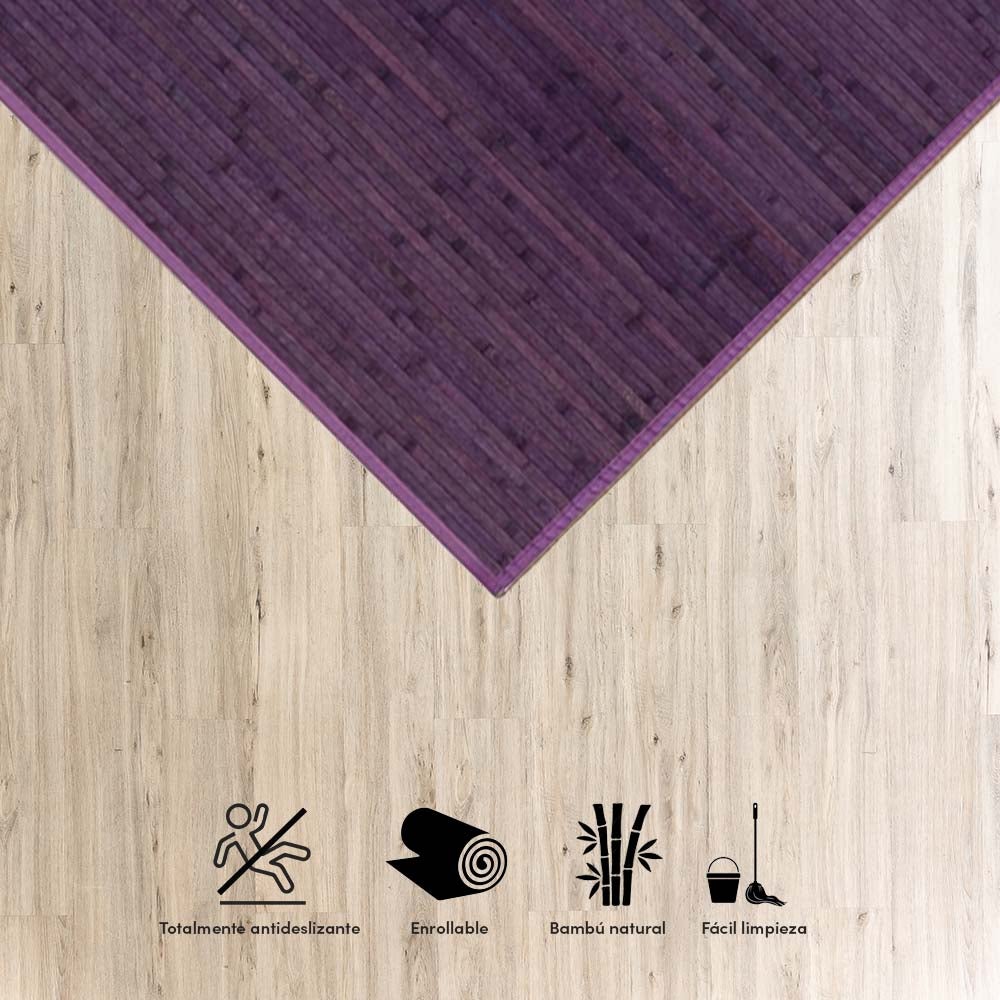 Alfombra de bambú lila