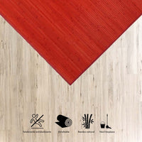Alfombra de bambú rojo