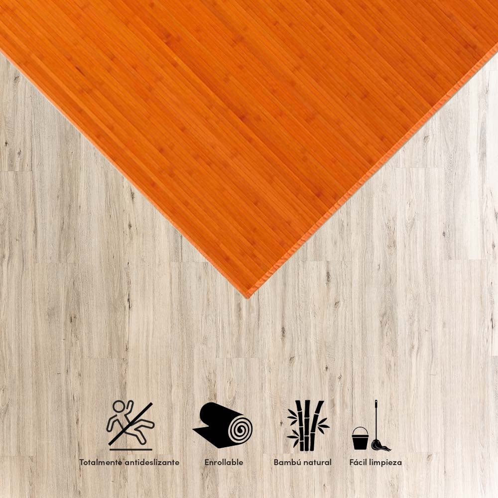 Alfombra de bambú naranja